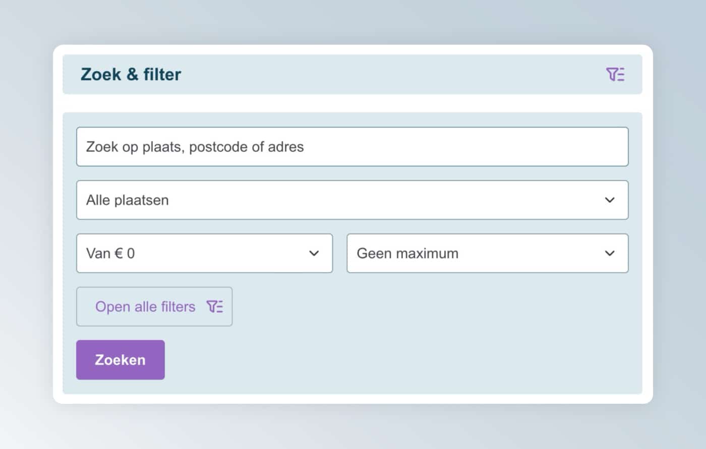 Zoek filter WordPress Kolibri plugin