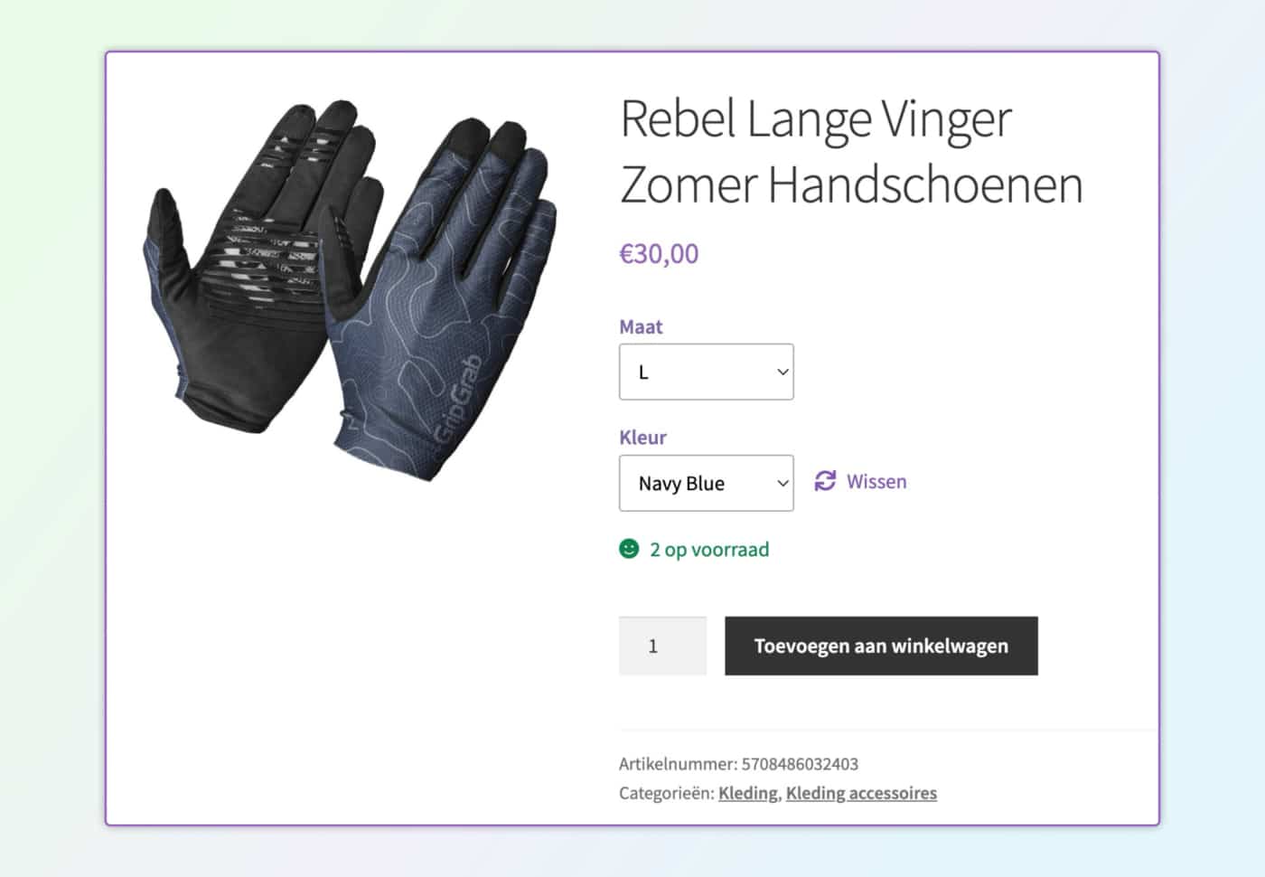 Productvariaties WooCommerce Cyclesoftware