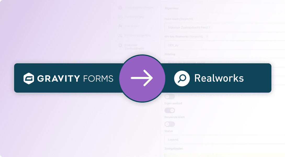Gravity Forms Realworks Zoekopdrachten WordPress koppeling